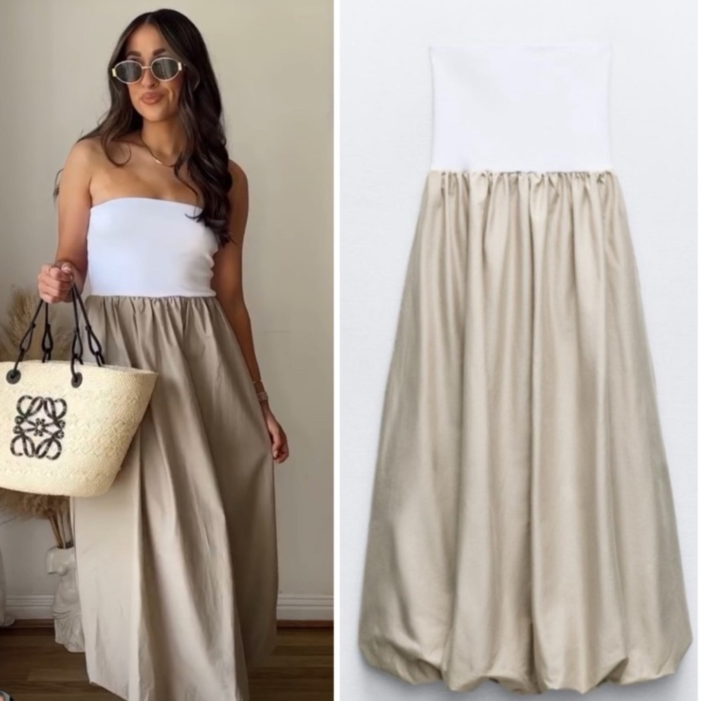 NWT Zara Combination Balloon Dress